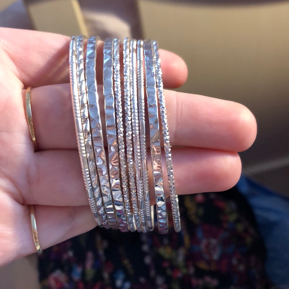 Claire’s Silver Bangle Bracelets